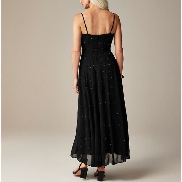 J.Crew Embellished Slip Gown Black Maxi Long Dress Formal Evening US 14 NWT - Picture 2 of 14